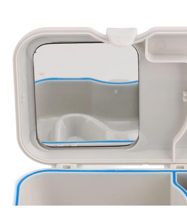 NATUDECO Prosthesis Case - Waterproof Dustproof Prosthesis Container with Toothbrush & Mirror - Slotted Design for Easy Access - Buy Online on GoSupps.com
