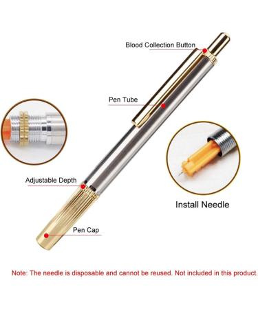 Stainless Steel Automatic Blood Lancing Pen - Adjustable Rebound Service Life - Ideal for Blood Tests - Buy Online on GoSupps.com