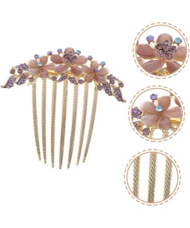 DOITOOL Opal Comb Womens Hair Clips Combs for Women Hair Barrettes for Women Hair Comb for Women Hair Comb Clips for Women Fine Tooth Alloy Back of Head French Purple Bride - Buy Online on GoSupps.com