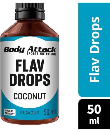Body Attack Flav Drops Coconut - Sugar-Free Aroma Drops Vegan 50ml - Calorie-Free Flavor Enhancer Made in Germany - Buy Online on GoSupps.com