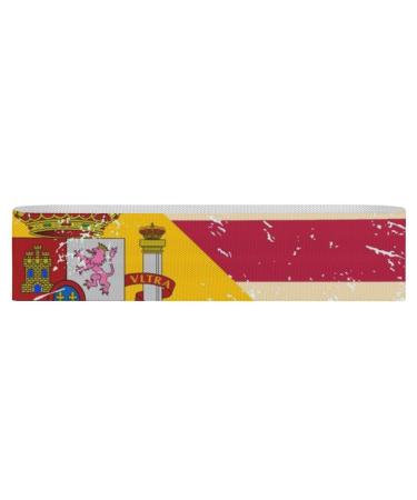 U.S and Spain Vintage Flag Yoga Workout Bands Comfort Legs Booty Resistance Straps Physical Therapy Aids