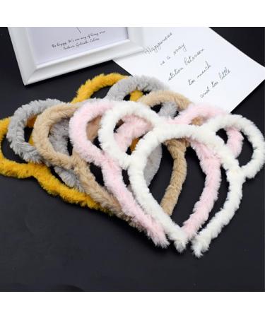 QOKLIYUI New Cute Plush Bear Ear Headband Wide Applicable Occasion And Premium Polyester Round Mouse Bear Ears Makeup Hair Hoop Grey - Buy Online on GoSupps.com