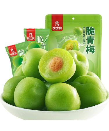 Sour and Sweet Crispy Green Plums 200g/bag Fruit Snacks Prunes Small Plums Juicy plums Sweets Preserved Fruit Dried Fruit Candy Snack Dessert Healthy Snacks Food Vegan Casual Snacks gift pack (3bag)