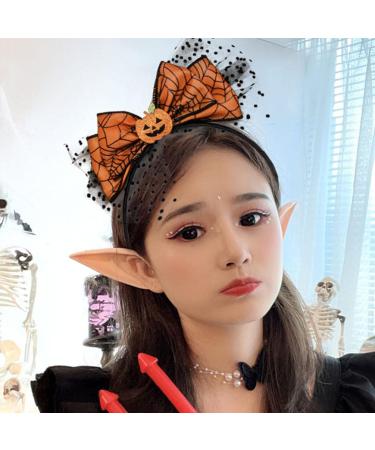 minkissy Pumpkin Headband Fascinator Bow Knot Headpiece with Mesh Decor Halloween Pumpkin Headband Halloween Cosplay Party Favors for Women Girls - Buy Online on GoSupps.com