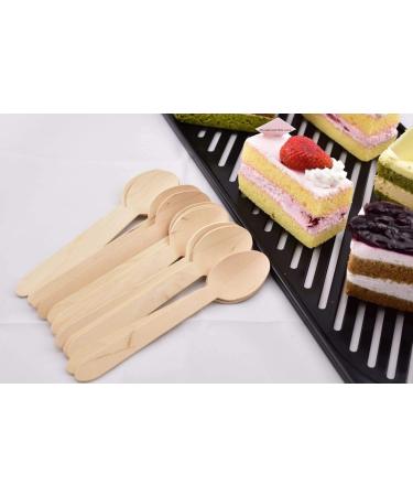 95mm Mini Wooden Ice Cream Spoons 200 Pack Disposable 100% Biodegradable Compostable Dessert Utensils For Party 200 Count (Pack of 1) - Buy Online on GoSupps.com