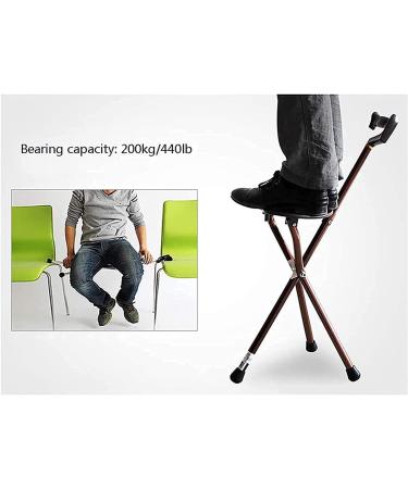 Walking Stick with Seat Adjustable Crutches Folding Seat Cane Disability Medical Aid Three Legged Seat Stick Height Adjustable Brown Gift of Love for Elderly Gift Independence - Buy Online on GoSupps.com