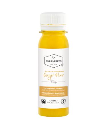 Pulp and Press Organic Cold-Pressed Ginger Wellness Shots | 100% Organic Raw Fresh Fruits Vegetables | Ginger Turmeric Shots for Immunity & Gut Health Support | Ginger Immunity Shots | 12 Pack 70 ml (Pack of 12)