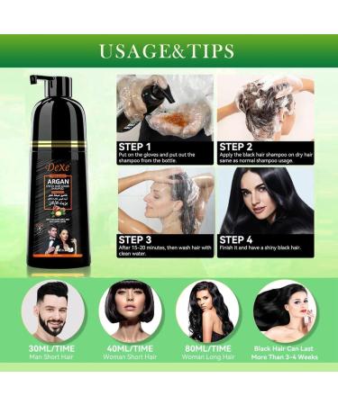 Shampoing instantan pour cheveux noirs 420ml - Shampoing de coloration semi-permanente pour cheveux naturels dure 30 jours formule action rapide pour hommes et femmes (Natural Black 420ML) Natural Black 420 ml (Lot de 1) - Buy Online on GoSupps.com