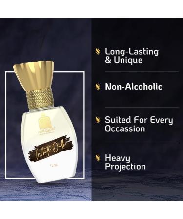 Adilqadri White Oudh Strong Masculine Non Alcoholic Roll-on Attar Perfume Long Lasting Fragrance Natural Distiled for All Occasions (White Oudh 12 Ml/0.4 Fl Oz) - Buy Online on GoSupps.com