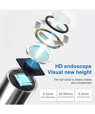 Rnlawks Ear Wax Remover Kit with 1296P HD WiFi Camera | Waterproof Wireless Visual Ear Cleaner with LED Lights | Portable Otoscope for Adults Kids Pets - Standard Black - Buy Online on GoSupps.com