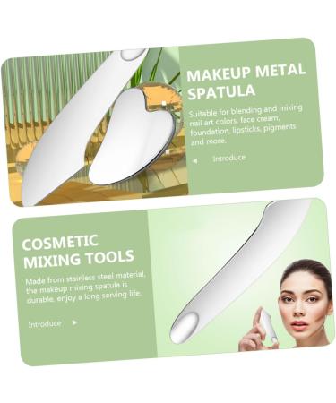 Beatifufu Stainless Steel Makeup Mixing Spatula Durable Handy For Foundation Lipstick Pigments For Nail Art Cosmetics Mixing Comfortable Grip Easy Use - Buy Online on GoSupps.com