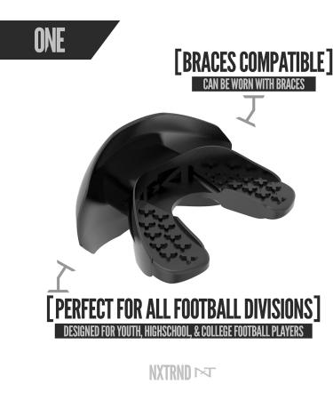 Nxtrnd One Football Mouth Guard for Youth & Adults - Black | Dual Straps, Braces Compatible - Buy Online on GoSupps.com