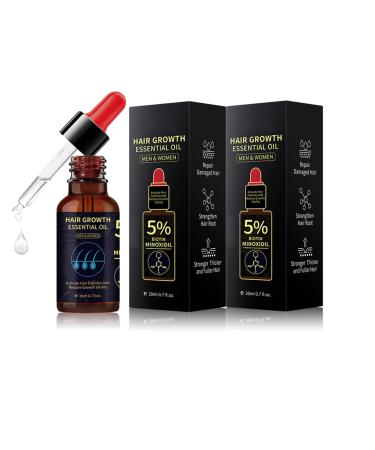 Hair Growth Oil Natural Hair Density Essential Oil Deeply Nourishing Scalp Stimulates Hair Growth Thickening Hair Hair Growth Serum for All Hair Types (2pcs)