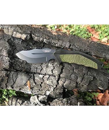 Camillus 19287 HT-8.5 Hunting Knife - 8.9cm Aus-8 Steel Blade with Ballistic Nylon Sheath | Durable GFN/TPE Handle | Black/Green | International Shipping Available - Buy Online on GoSupps.com