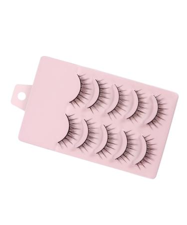 Beaupretty 5 Pairs Fake Eyelashes Puffy Stickers Makeup Eye Stickers Natural False Eyelashes Wispy Lashes Handmade Eyelash Women Wispy Eye Lashes Full Strips Eyelash Miss Chemical Fiber Dense