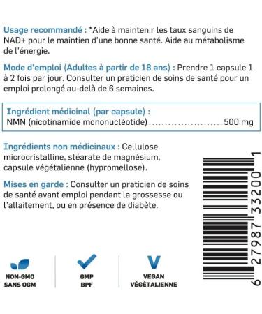 Highly Purified Split Science NMN | NAD+ Booster | Ultra High Potency 500 mg per Capsule | 60 Easy-to-swallow Capsules | Enhanced Energy and Endurance Cellular Support Cognitive Health | Vegan Capsules - Buy Online on GoSupps.com