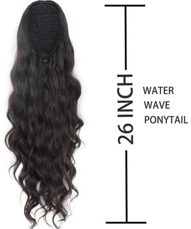 Ponytail Extensions Body Wavy Ponytail Synthetic Ponytail Extension Long Black Drawstring Wavy Ponytail Hair African American for Women for Women(Black) - Buy Online on GoSupps.com
