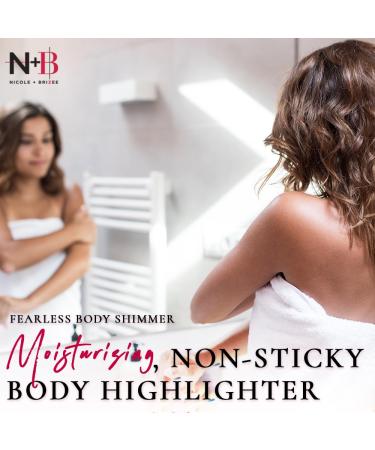 N+B Fearless Body Shimmer Lotion - Non-Sticky Moisturizing Highlighter | Vitamin C & Alma Extract | For All Skin Types Rough & Dry Skin | 8oz - Buy Online on GoSupps.com
