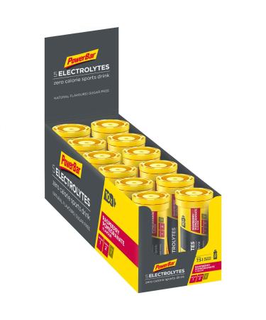 Electrolyte tablets 5 electrolytes - effervescent tablets with 5 minerals - refreshing drink with sodium chloride potassium magnesium and calcium - raspberry pomegranate 12 x 42 g