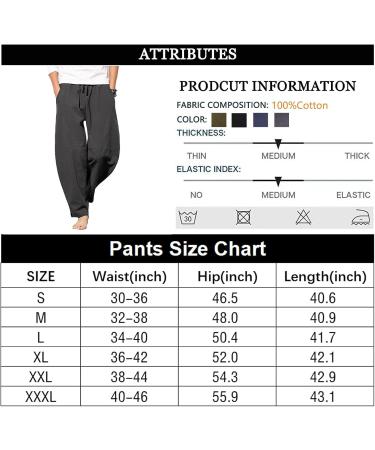 WZIKAI Men's Cotton Linen Elastic Waist Beach Pants - Gray-b, X-Large - Buy Online on GoSupps.com