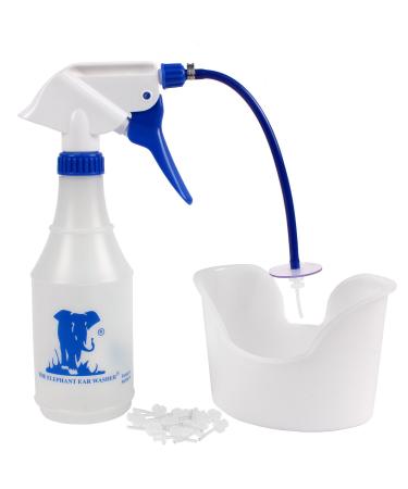 Doctor Easy Elephant Ear Washer Bottle System - Ear Wax Remover with Basin and 20 Extra Disposable Tips