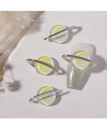 FEIlei Planet Nail Art Rhinestones 3D Nail Charms with Saturns Shape Nails Jewelry
