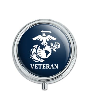 Veteran USMC Marine Corps White on Blue Officially Licensed Pill Case Trinket Gift Box