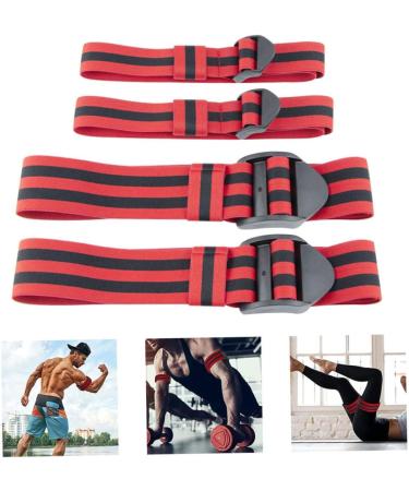 Blood Flow Restriction Bands Adjustable Occlusion Bands Portable Fabric Resistance Bands 4PCS Red Summer Sports Accessories - Buy Online on GoSupps.com