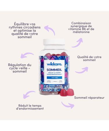 WILDCARE - Sleep Gummies - Rapid Sleep & Sleep Quality Supplement - Natural Blackberry Flavor - Vegan - 3 Months Cure - 180 Gummies - Buy Online on GoSupps.com