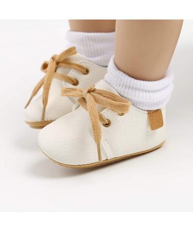 Infant Baby Boys Girls Oxford Shoes | Anti-Slip Trainer First Walking Sneakers 12-18 Months - White - Buy Online on GoSupps.com