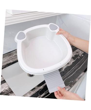 Hohopeti 1 Set wash basin hand wash clothes laundry washboard washing clothes board ice bucket baby household Grey 30x29cm - Buy Online on GoSupps.com