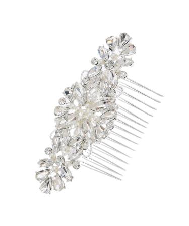 Ipetboom 1pc Combs for Women Wedding Hairstyles Flower Side Hair Comb Pearl Inlaid Hair Comb Pearl Side Comb Wedding Hair Comb Pearl Hair Comb Bridal Hair Comb Alloy Headgear Miss