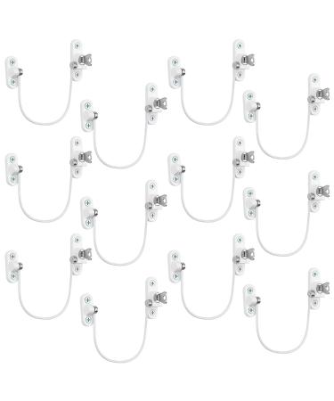 12Pcs Window Restrictor Locks for Kids Window Restrictors UPVC Baby Security Window Locks with Screws Keys for Baby Child Children Safety Window Locks Door Locks for Home Public School and Commercial 12pcsWhite