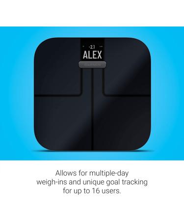 Garmin Index S2  Smart Scale with Wireless Connectivity  Measure Body Fat  Muscle  Bone Mass  Body Water% and More  Black (010-02294-02) Black Smart Scale - Buy Online on GoSupps.com