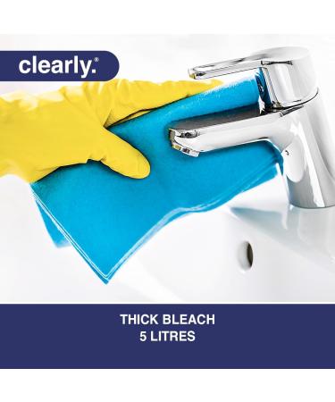 Clearly Thick Bleach 5L Extra Strong Toilet Bleach Liquid for Sanitisation and Disinfection Cleaning Products for Home and Workplace - Buy Online on GoSupps.com