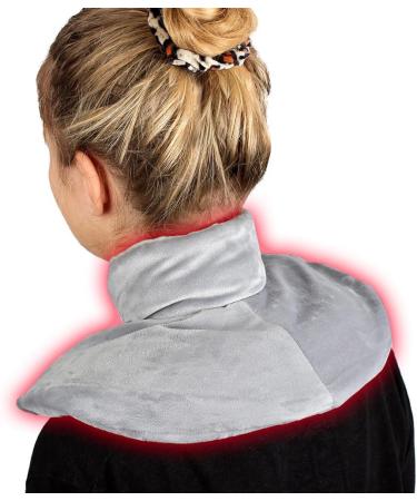 Vital Comfort Grey Neck Hot Water Bottle - Wide Funnel Velcro Fastening & Fleece for Ultimate Warmth - Buy Online on GoSupps.com