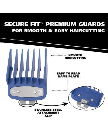 BESTBOMG 10 Color Hair Clipper Guide Combs Set - Stainless Steel Attachments for 45.5mm x 38.5mm Clippers - Professional Replacement Set - Buy Online on GoSupps.com