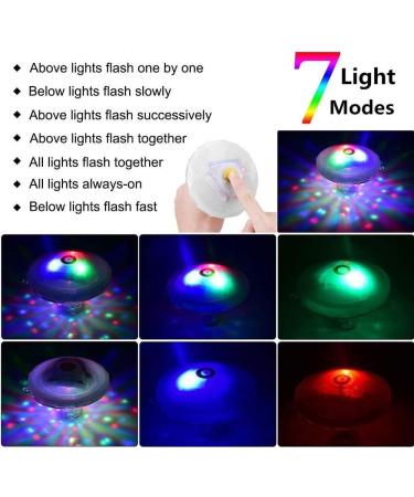 Caxmtu Floating Pool Led Tub Lights Lamp for Bath Disco Pond Swimming Pool Child Bath Toys 7 Modes Assorted Color Battery Operated - Buy Online on GoSupps.com
