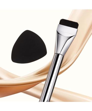 Samuliy Ultra Thin Foundation Brush | Ultra Thin Flat Head Strong Fluidity Foundation Brush | Makeup Brushes Set Foundation Brush With Sponges Puff Strong Fluidity Thin Brushes - Buy Online on GoSupps.com