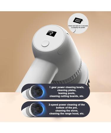 Electric Dish Brush - Cordless Cleaning Brush Shower Cleaner Brush Dish Scrubber Shower Scrubber Dishwashing Brush Electric Scrubber for Dish Bathroom Pans White - Buy Online on GoSupps.com