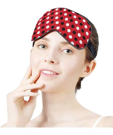 Black and White Polka Dots Sleep Mask for Women | Adjustable Eye Shades with Elastic Strap - Best Sleep Accessory - Buy Online on GoSupps.com