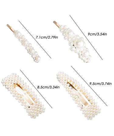 Yucool 4 Pearl Hair Ties | Elegant Pearl Hair Accessories for Weddings Parties & Gifts - 8 Pack - Buy Online on GoSupps.com