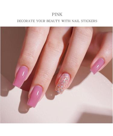 Bright Pink Gel Nail Strips KALEFUL Semi Cured Gel Nail Stickers Nail Art Decoration Design Supplies - Buy Online on GoSupps.com