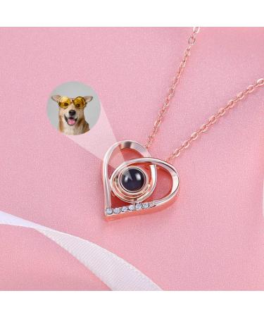 Personalized Photo Projection Half Cam Heart Pet Pad - Unique Women's Remembrance Gift | Custom Picture Inner Design for Her - Buy Online on GoSupps.com