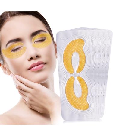 24K Gold Eye Pads & Collagen Eye Masks - Anti-Aging Care Reduce Dark Circles Puffiness & Moisturize - 5 Pairs - Buy Online on GoSupps.com