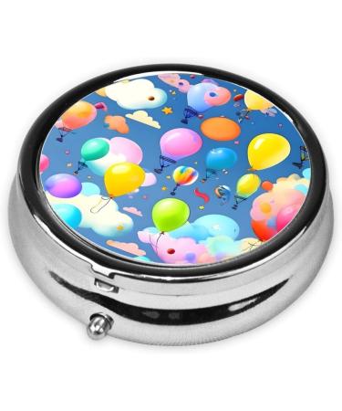 Colorful Round Pill Box Organizer - 3 Compartments for Travel | Portable Pill Case for International Shipping - Buy Online on GoSupps.com