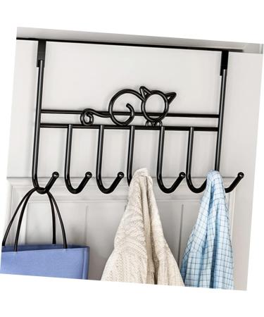 WHAMVOX College Essentials 7 Door Hook s Robe Hanger Stainless Steel Hangers Storage Racks Shelf Office No Punching 42X22CM Black - Buy Online on GoSupps.com