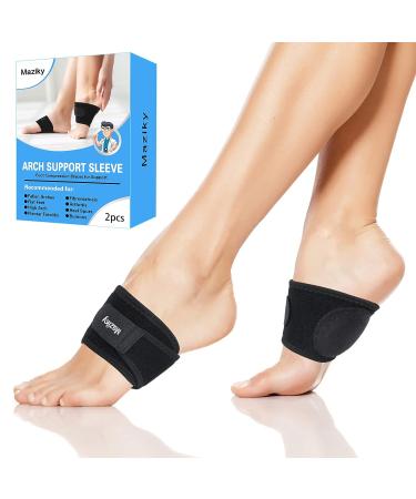 Maziky Plantar Fasciitis Arch Supports for Women - Orthotic Compression Sleeve with Thicken Pads for Flat Feet - Foot Arch Support for Men and Women - Adjustable Brace (1 Pair, Black) - Buy Online on GoSupps.com