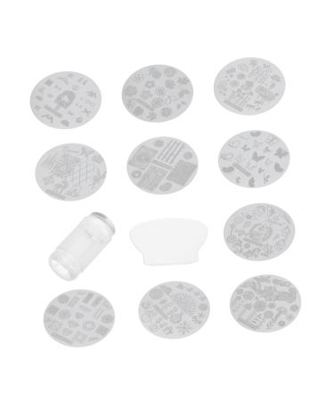 minkissy 1 Set Nail Art Printing Plate Nail Polish Stamping Plate Christmas Nail Template Nail Stamp Plate Templates Holiday Nail Stamping Plate Nails Kits Nail Decals Halloween Silica Gel