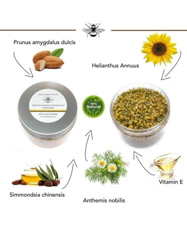 Bees of Britain Bathing Salt - 100% Natural Himalayan Salt with Chamomile | 450g | Supports Bee Conservation - Buy Online on GoSupps.com